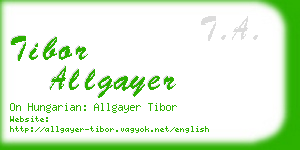 tibor allgayer business card